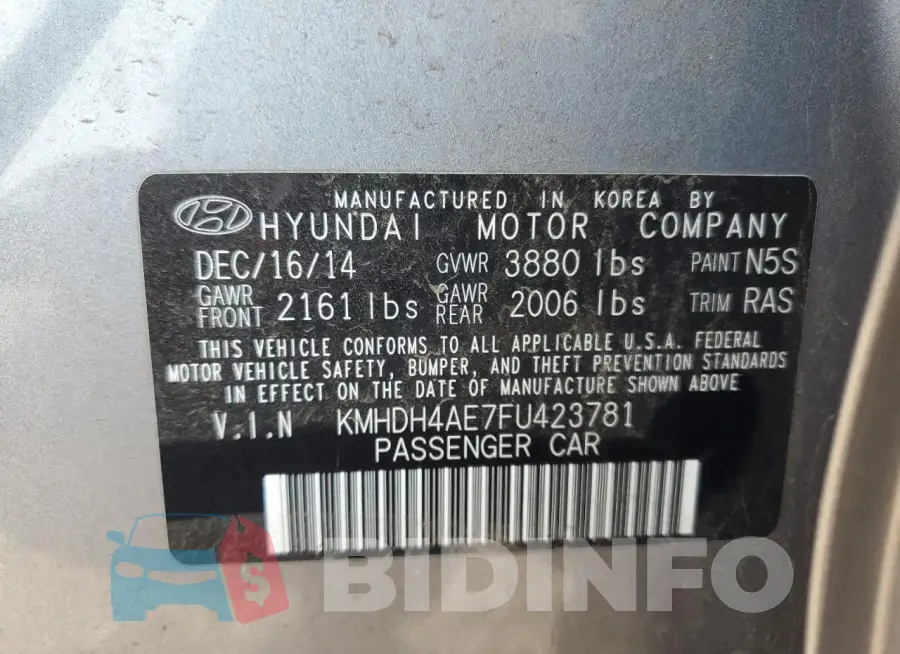 KMHDH4AE7FU423781 Photo# 12