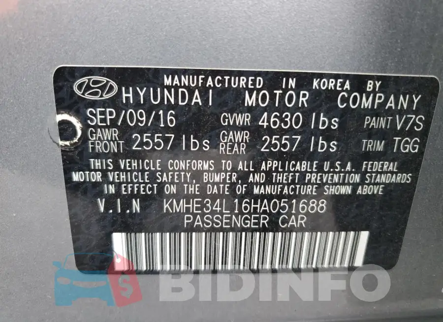 KMHE34L16HA051688 Photo# 12