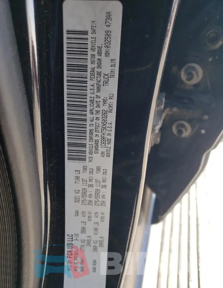 1C6SRFHT5KN503262 Photo# 12