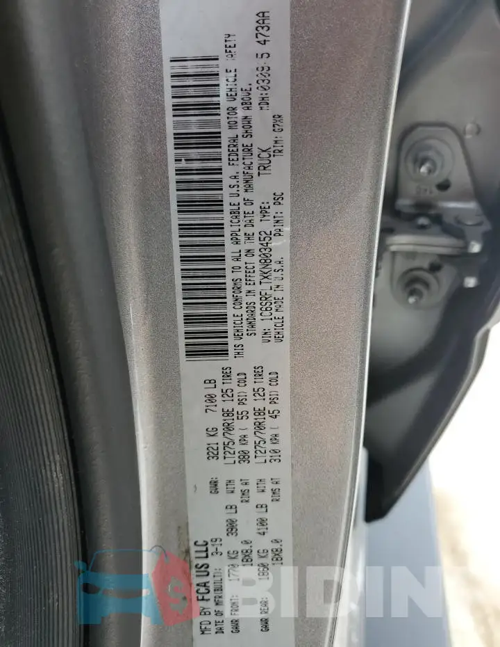 1C6SRFLTXKN803452 Photo# 13