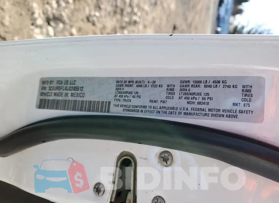 3C6UR5FL4LG245512 Photo# 13