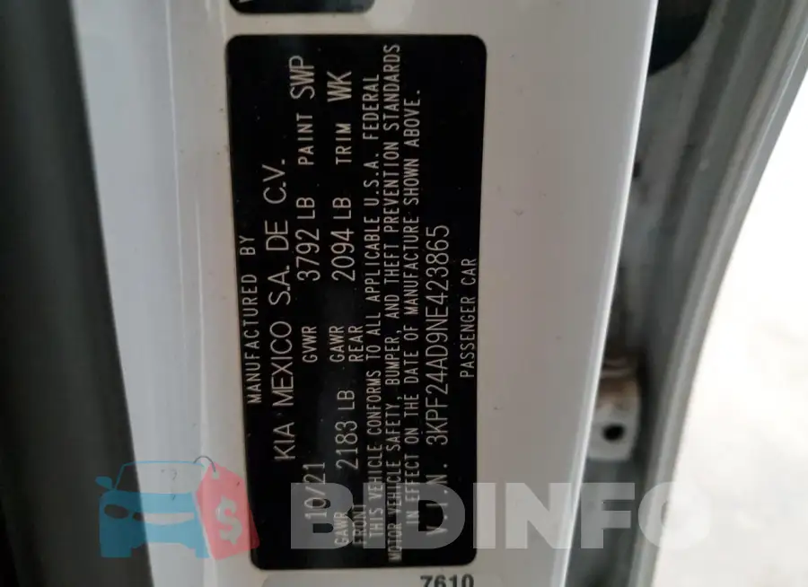 3KPF24AD9NE423865 Photo# 13