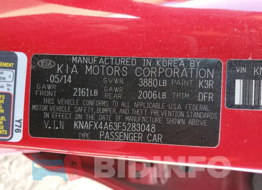 KNAFX4A63F5283048 Photo# 12