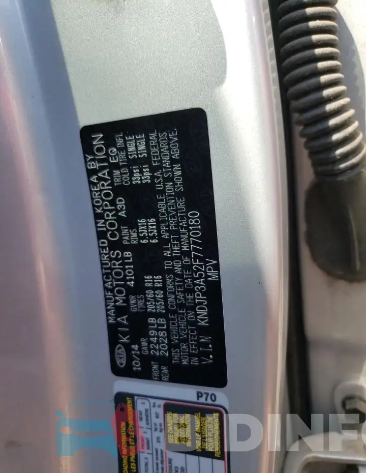 KNDJP3A52F7770180 Photo# 12