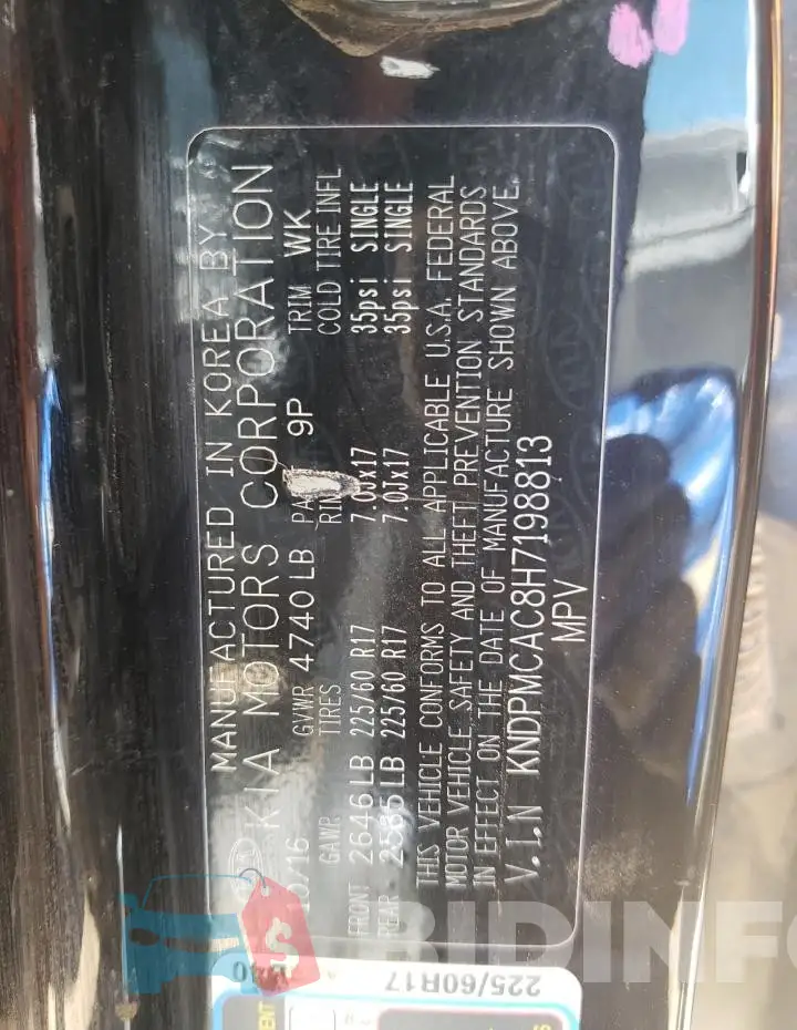 KNDPMCAC8H7198813 Photo# 12