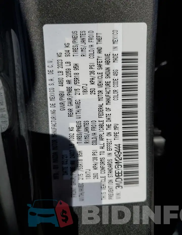 3MVDMBEY5MM249444 Photo# 13