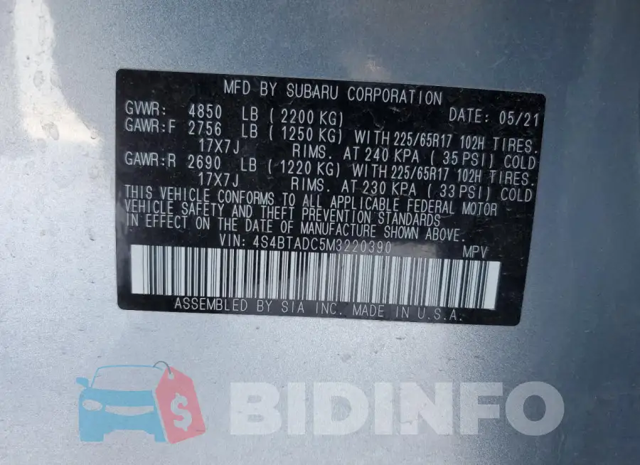 4S4BTADC5M3220390 Photo# 14