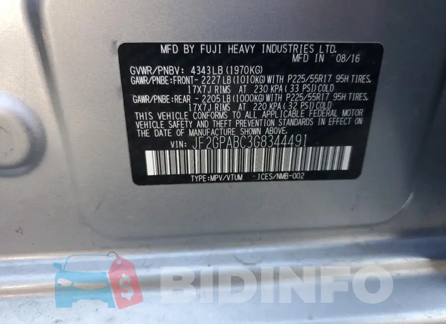 JF2GPABC3G8344491 Photo# 13