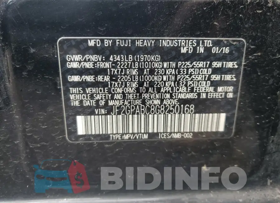 JF2GPABC8G8250168 Photo# 12
