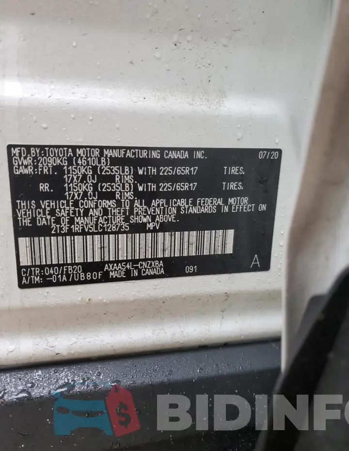 2T3F1RFV5LC128735 Photo# 13