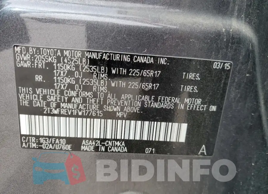 2T3WFREV1FW177615 Photo# 14