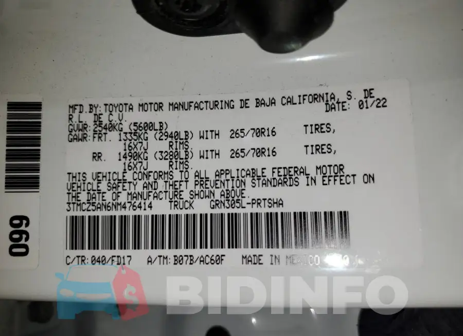 3TMCZ5AN6NM476414 Photo# 13