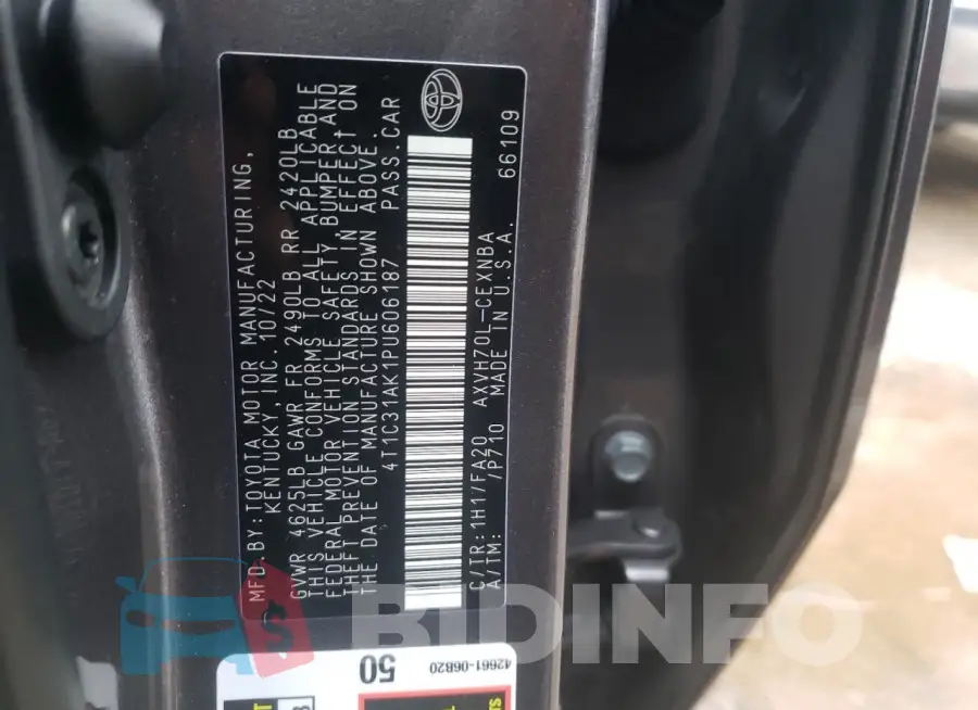 4T1C31AK1PU606187 Photo# 12