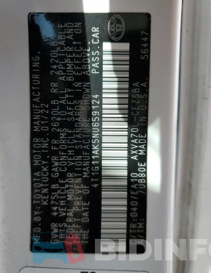 4T1G11AK5NU659124 Photo# 12