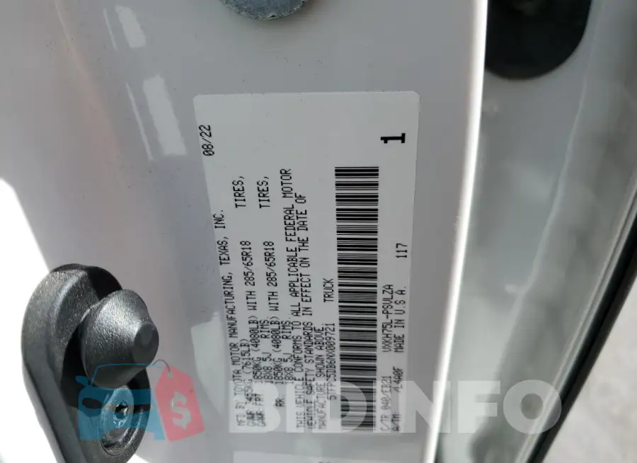5TFPC5DB6NX009721 Photo# 12