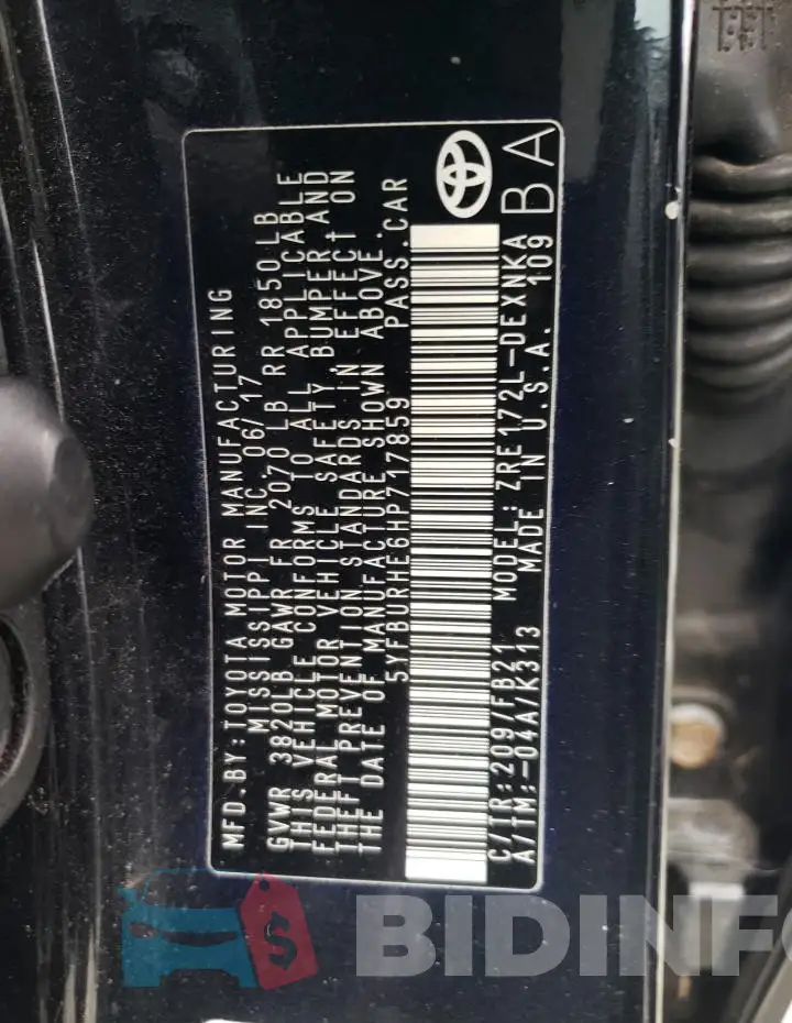 5YFBURHE6HP717859 Photo# 12