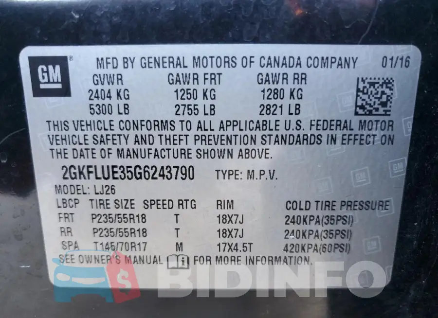 2GKFLUE35G6243790 Photo# 12
