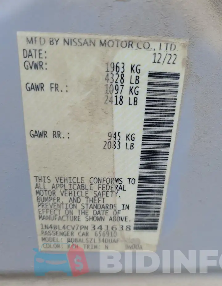 1N4BL4CV7PN341638 Photo# 13