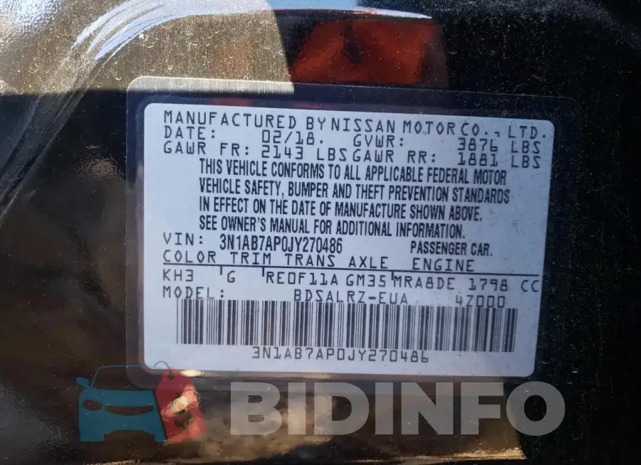 3N1AB7AP0JY270486 Photo# 12