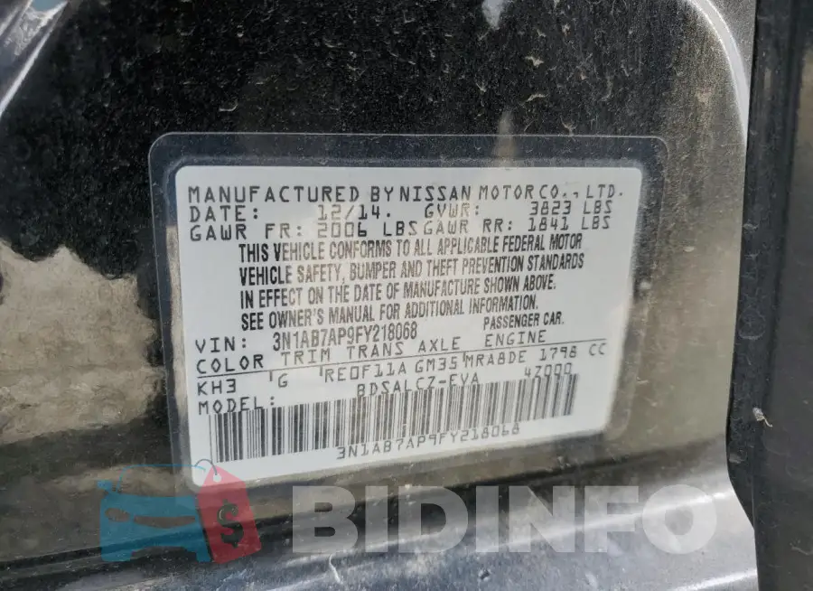 3N1AB7AP9FY218068 Photo# 12