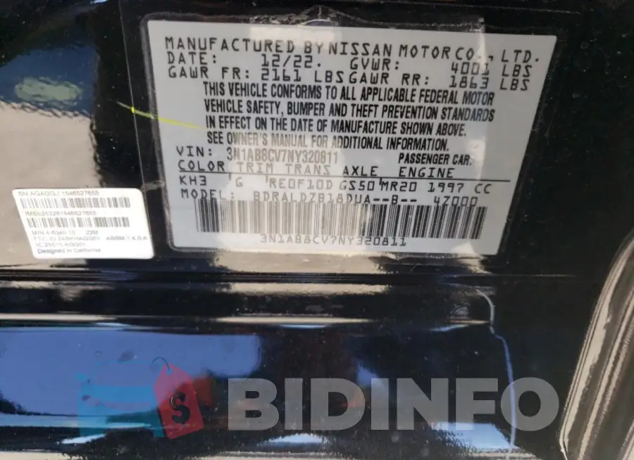 3N1AB8CV7NY320811 Photo# 12