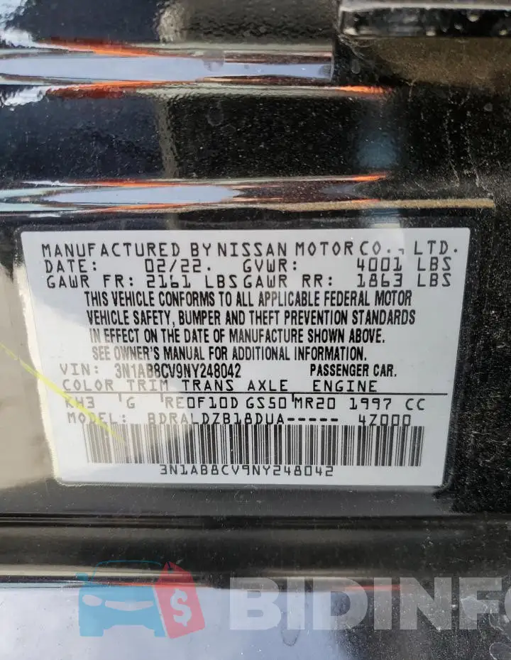 3N1AB8CV9NY248042 Photo# 13