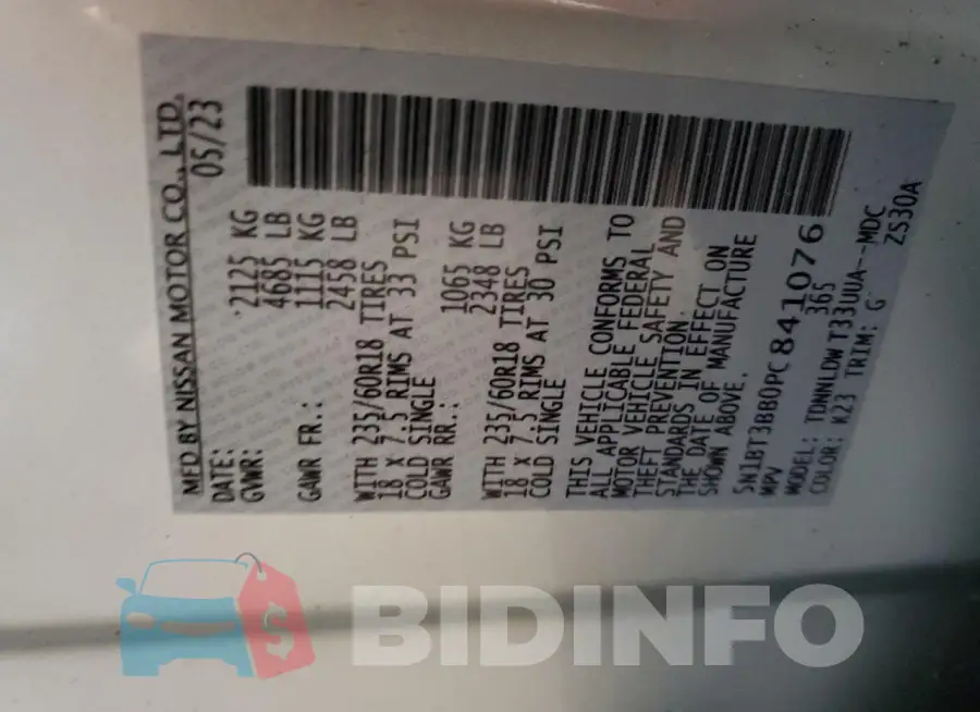 5N1BT3BB0PC841076 Photo# 13