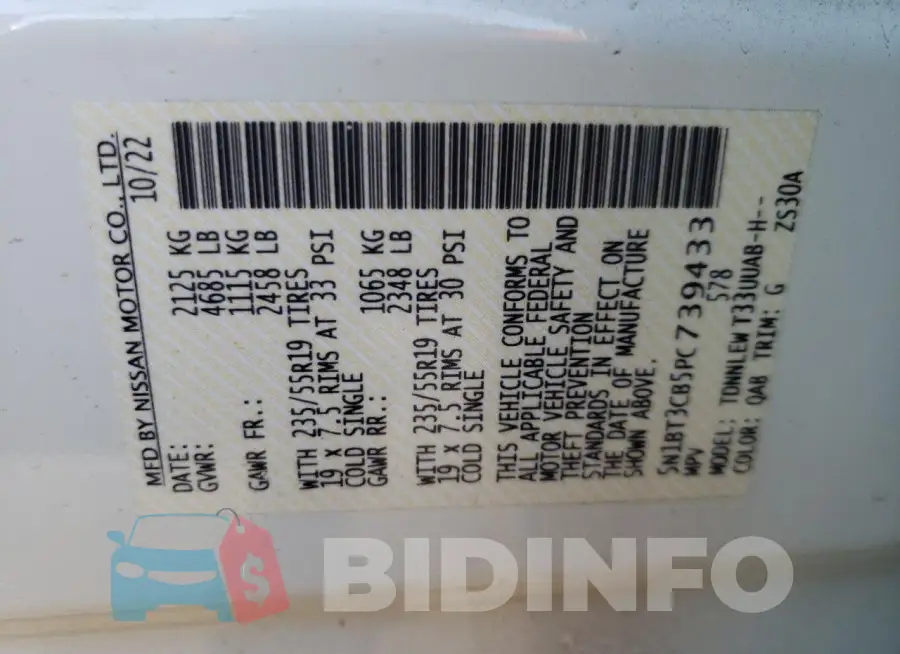 5N1BT3CB5PC739433 Photo# 13