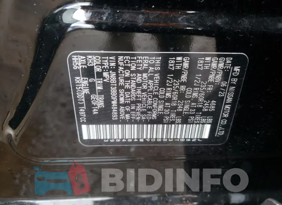 JN8BT3BB0PW484893 Photo# 12