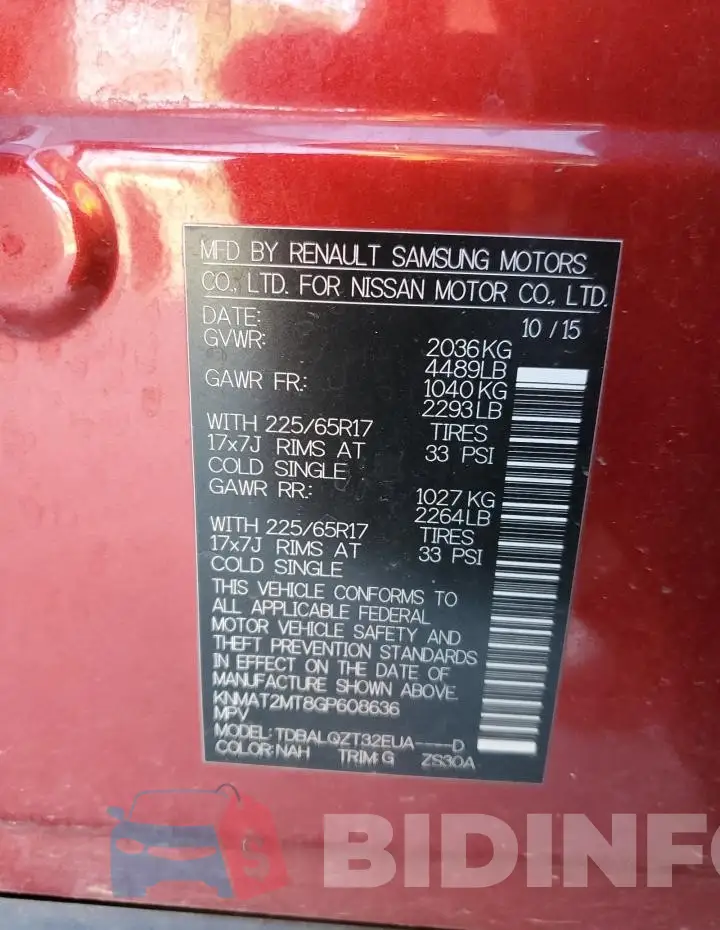 KNMAT2MT8GP608636 Photo# 13