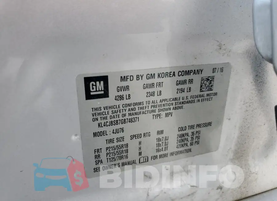 KL4CJBSB7GB748371 Photo# 12