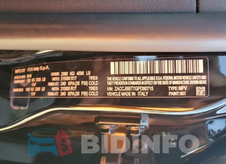 ZACCJBBT7GPD80715 Photo# 12