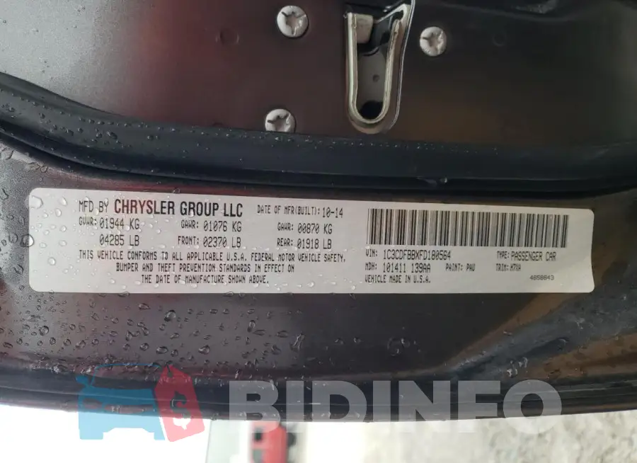 1C3CDFBBXFD180564 Photo# 12