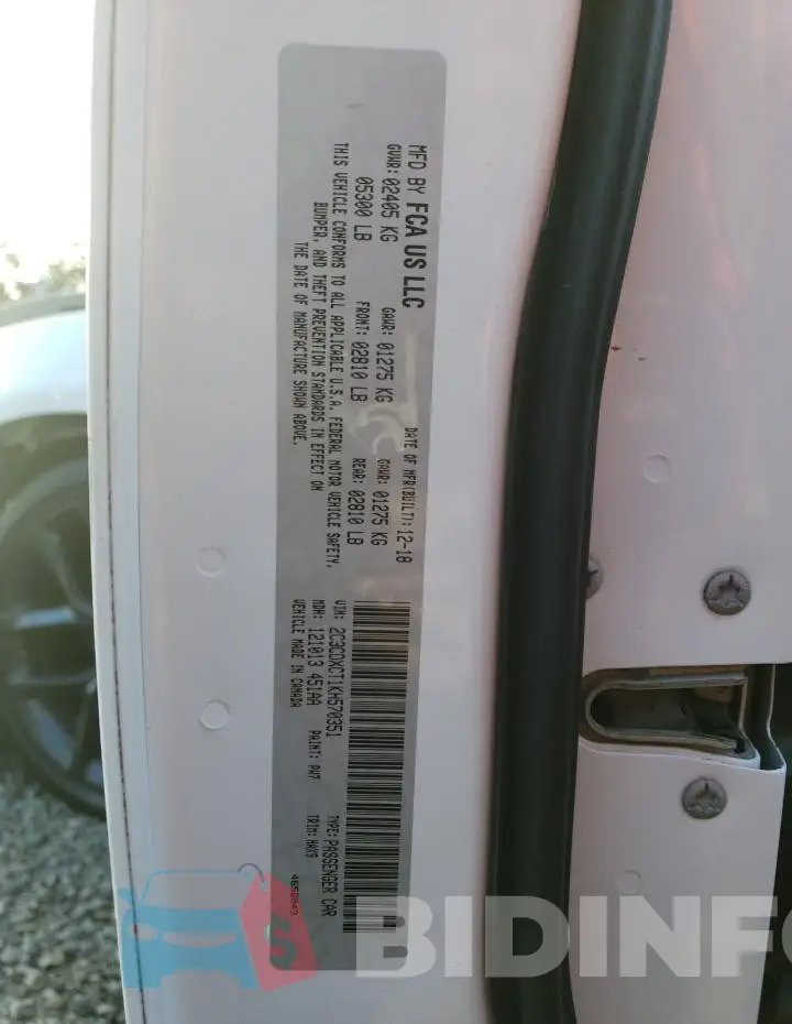 2C3CDXCT1KH570351 Photo# 12
