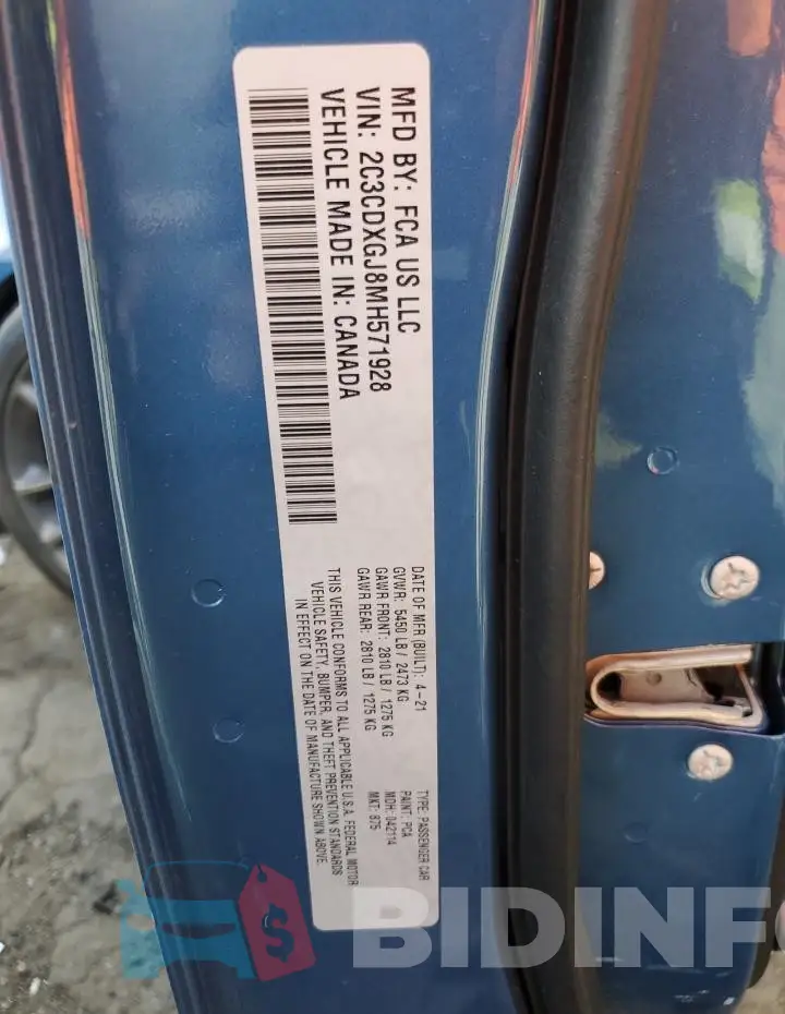 2C3CDXGJ8MH571928 Photo# 13