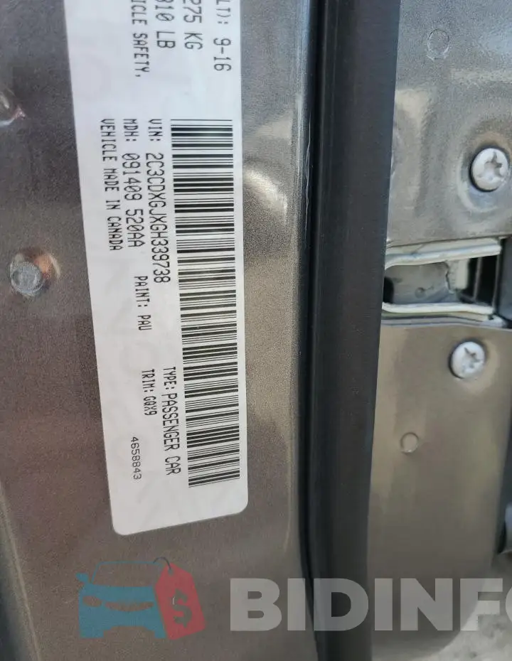 2C3CDXGJXGH339738 Photo# 13