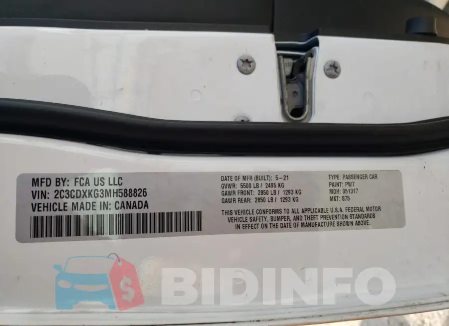 2C3CDXKG3MH588826 Photo# 12