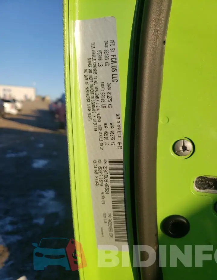 2C3CDZDJ9FH865664 Photo# 12