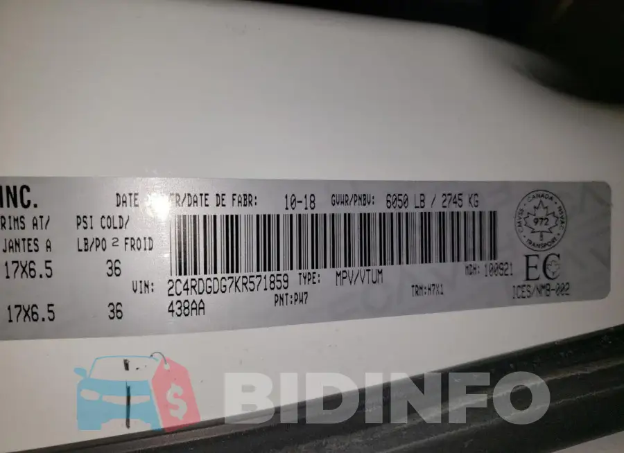 2C4RDGDG7KR571859 Photo# 14