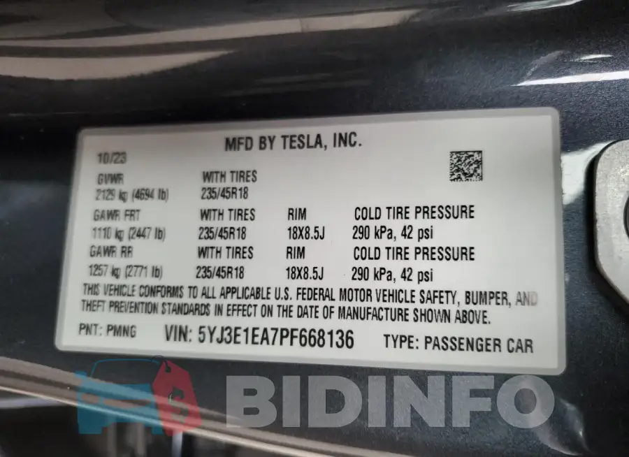 5YJ3E1EA7PF668136 Photo# 12