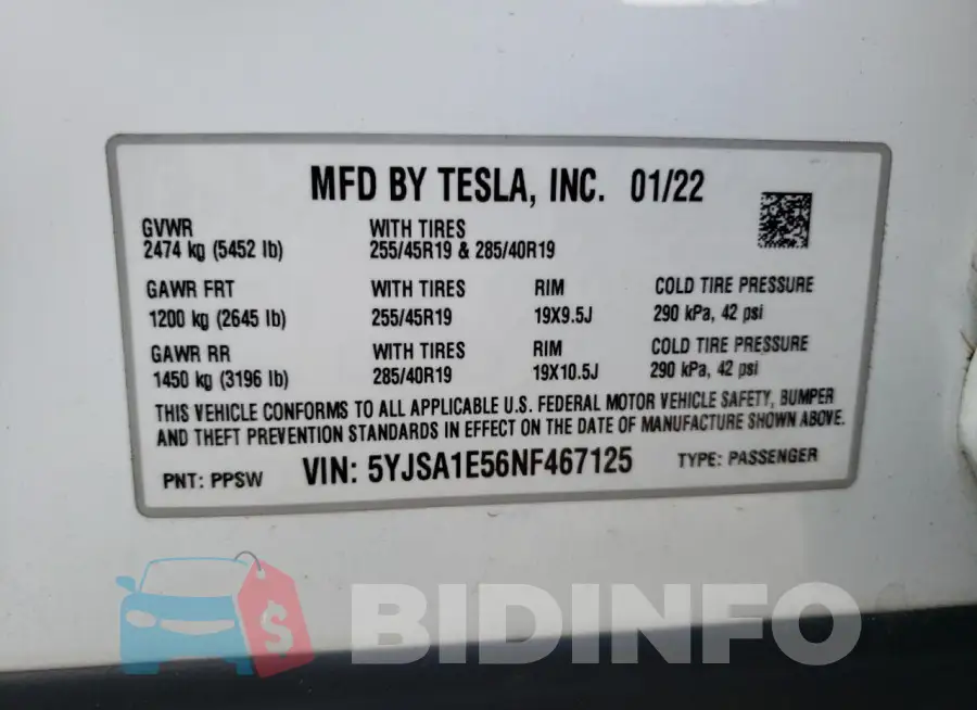 5YJSA1E56NF467125 Photo# 12