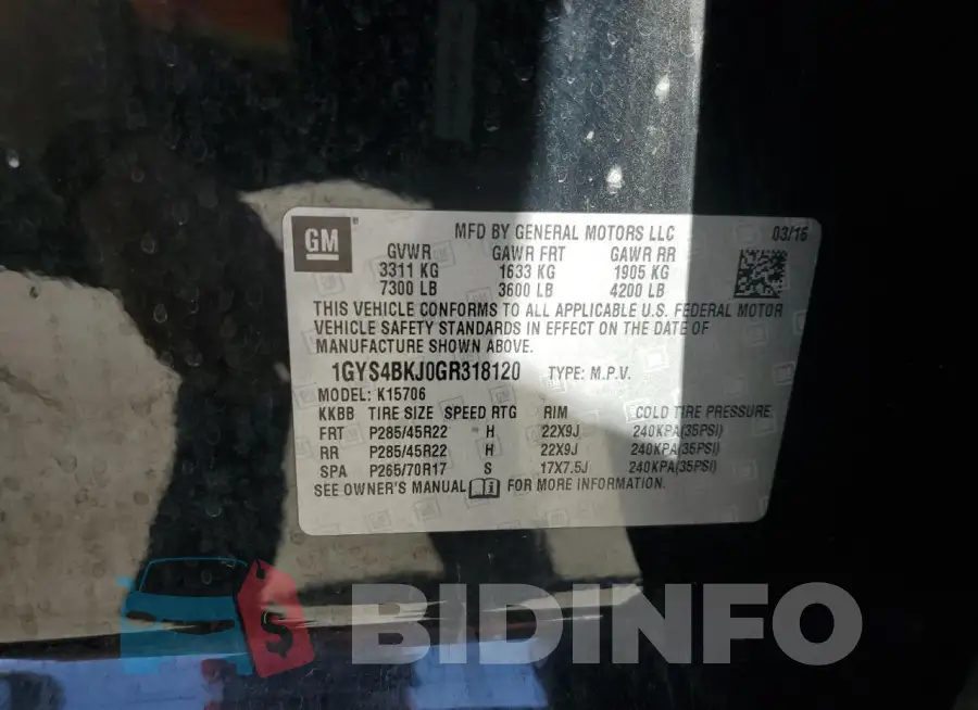 1GYS4BKJ0GR318120 Photo# 13