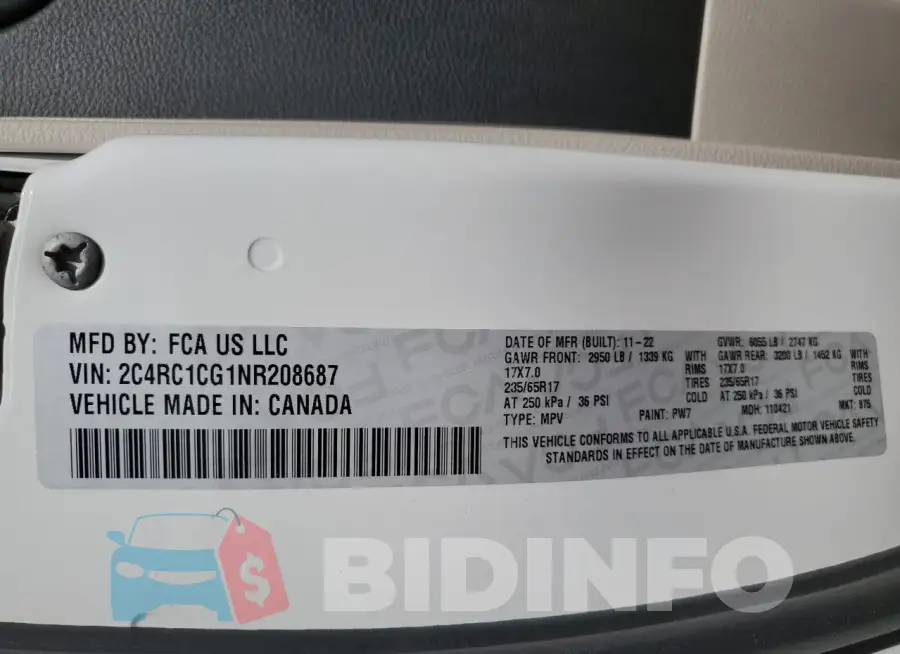 2C4RC1CG1NR208687 Photo# 14