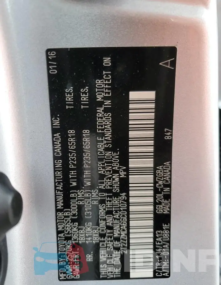 2T2ZZMCA6GC010794 Photo# 13