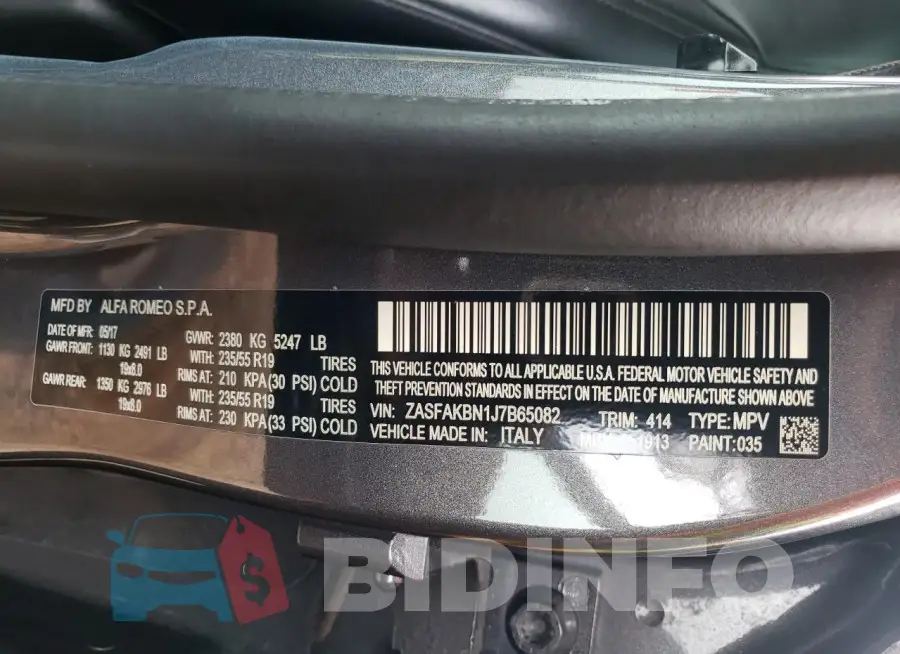 ZASFAKBN1J7B65082 Photo# 14