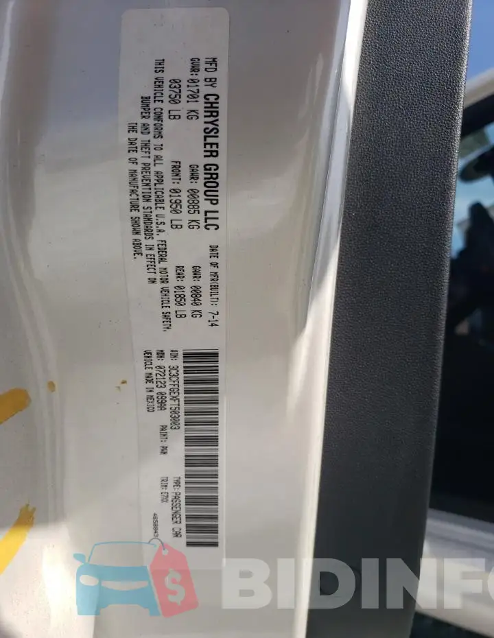 3C3CFFGEXFT503003 Photo# 13