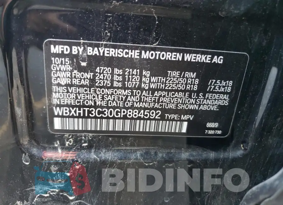 WBXHT3C30GP884592 Photo# 12