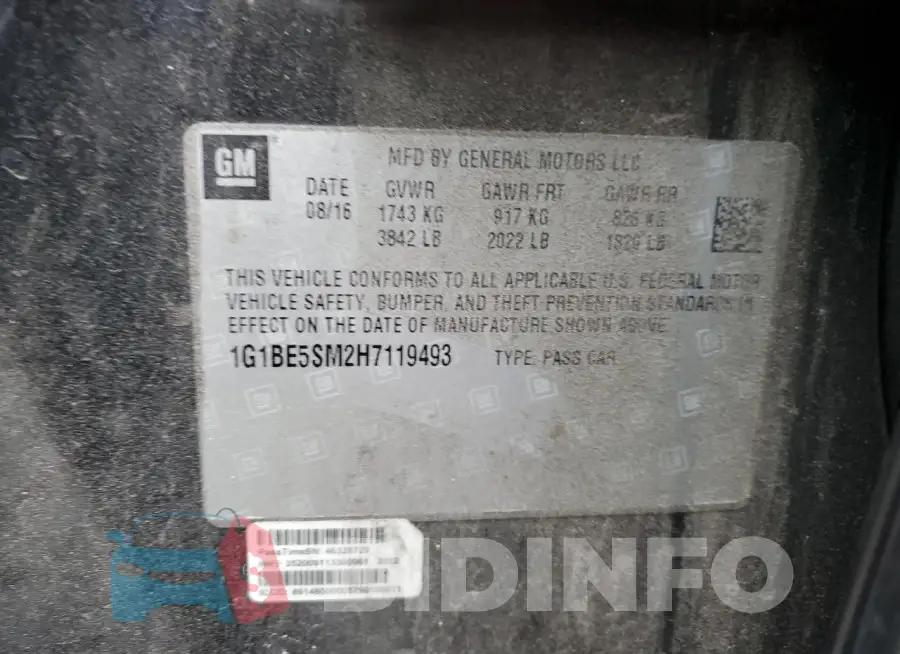 1G1BE5SM2H7119493 Photo# 12