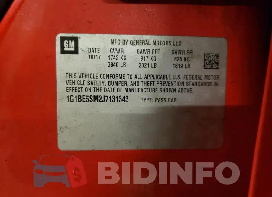 1G1BE5SM2J7131343 Photo# 12