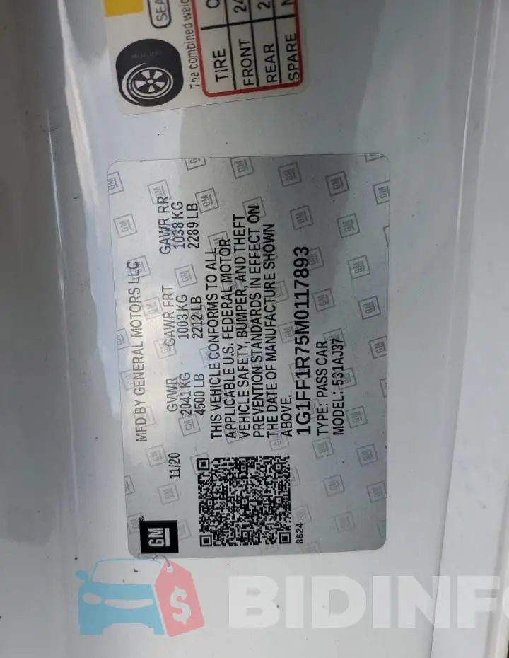 1G1FF1R75M0117893 Photo# 12